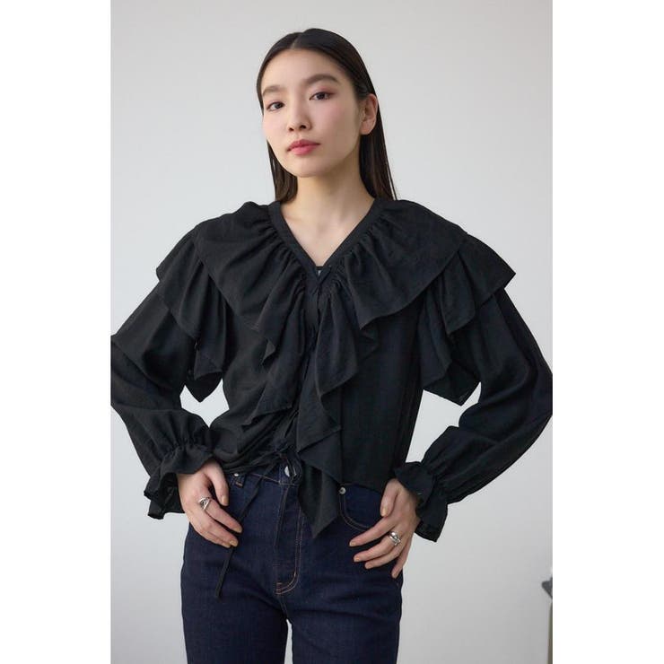 ラッフルフリルブラウス | AZUL BY MOUSSY | 詳細画像13 