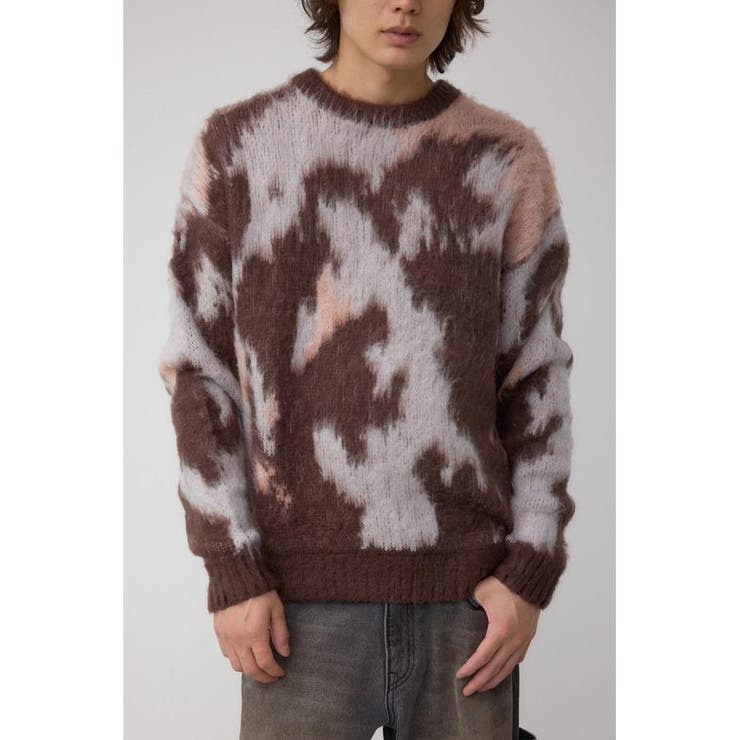 柄BRN5 | 起毛総柄ニット | AZUL BY MOUSSY