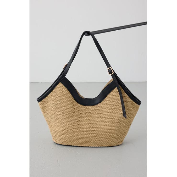 BLK | フェイクレザーパイピング雑材トートバッグ | AZUL BY MOUSSY