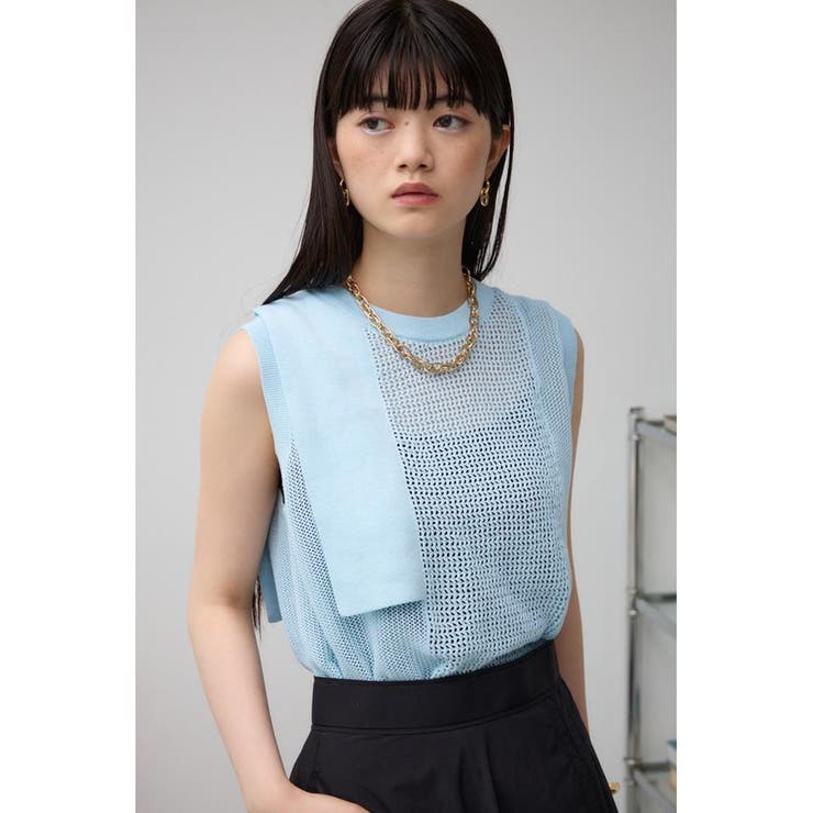 メッシュコンビニットタンク[品番：AZLW0022321]｜AZUL BY MOUSSY（アズールバイマウジー ）のレディースファッション通販｜SHOPLIST（ショップリスト）