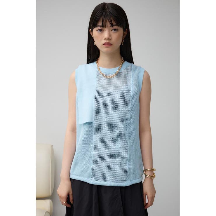 メッシュコンビニットタンク[品番：AZLW0022321]｜AZUL BY MOUSSY（アズールバイマウジー ）のレディースファッション通販｜SHOPLIST（ショップリスト）