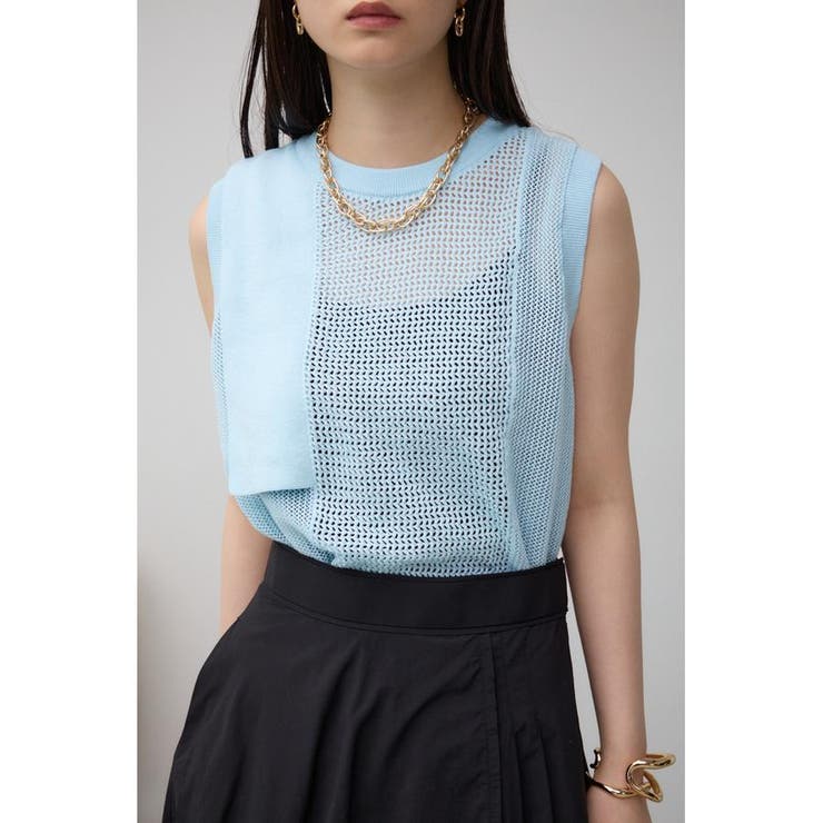 L/BLU1 | メッシュコンビニットタンク | AZUL BY MOUSSY