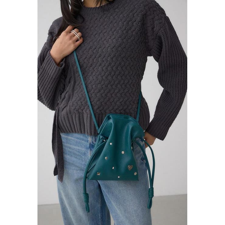 モチーフスタッズドローストリングバッグ | AZUL BY MOUSSY | 詳細画像12 