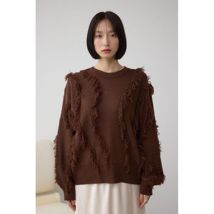 フリンジデザインニットトップス | AZUL BY MOUSSY | 詳細画像15 