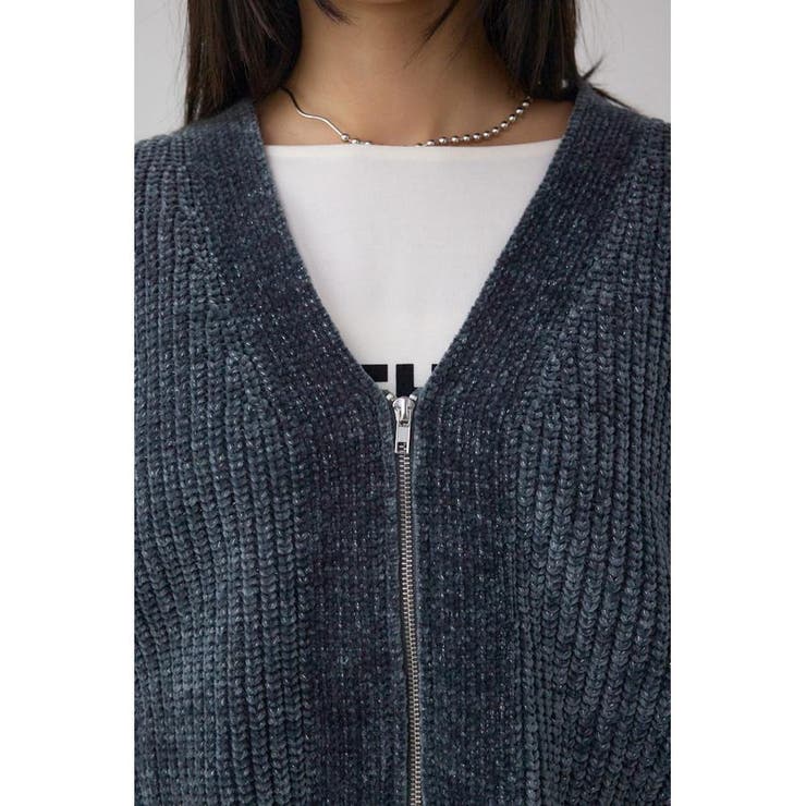 WZIPベロアラメモールカーデ | AZUL BY MOUSSY | 詳細画像30 