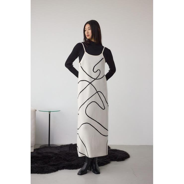 ライン柄ニットキャミワンピセット | AZUL BY MOUSSY | 詳細画像3 