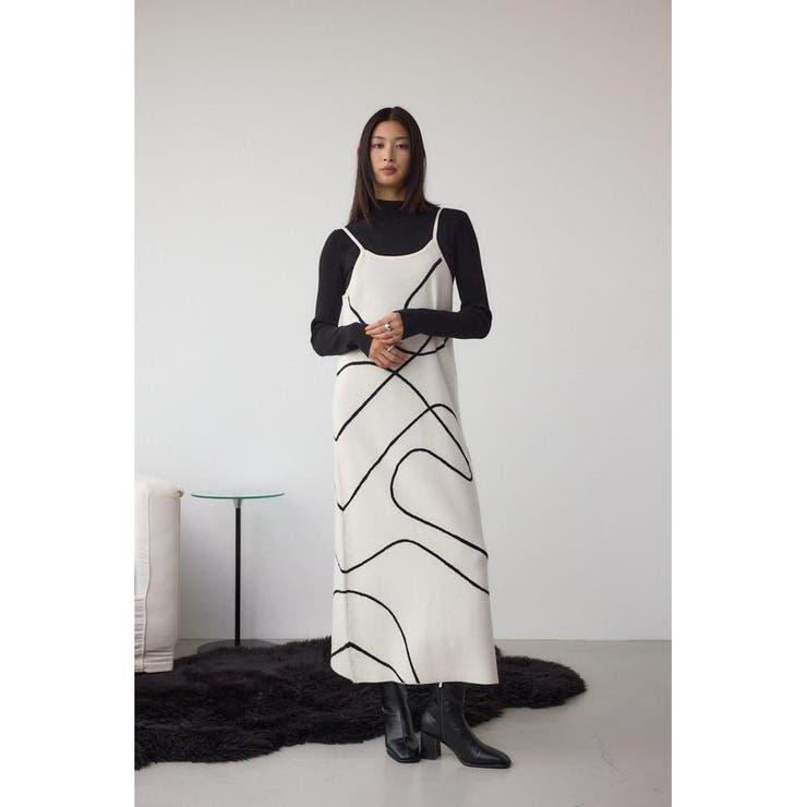 ライン柄ニットキャミワンピセット | AZUL BY MOUSSY | 詳細画像4 