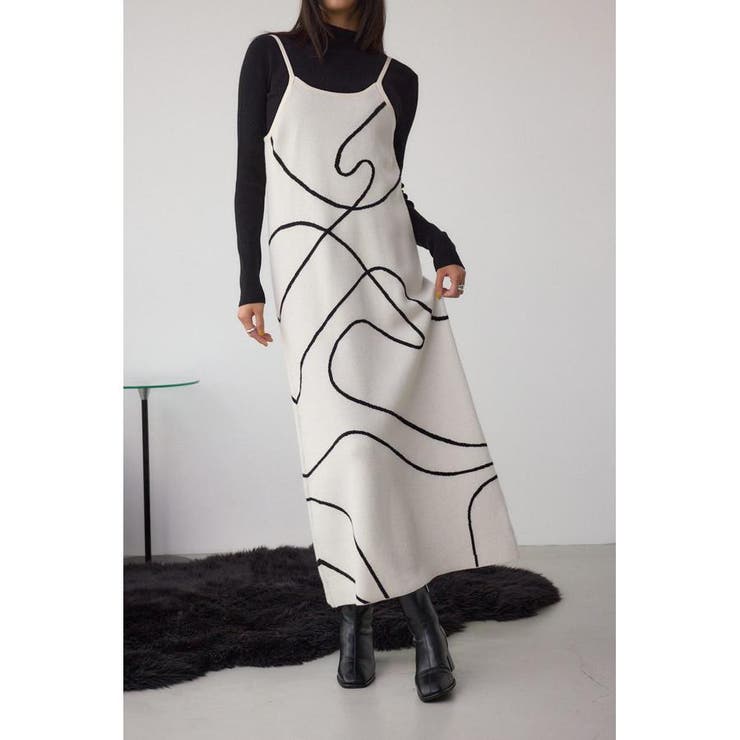 IVOY3 | ライン柄ニットキャミワンピセット | AZUL BY MOUSSY