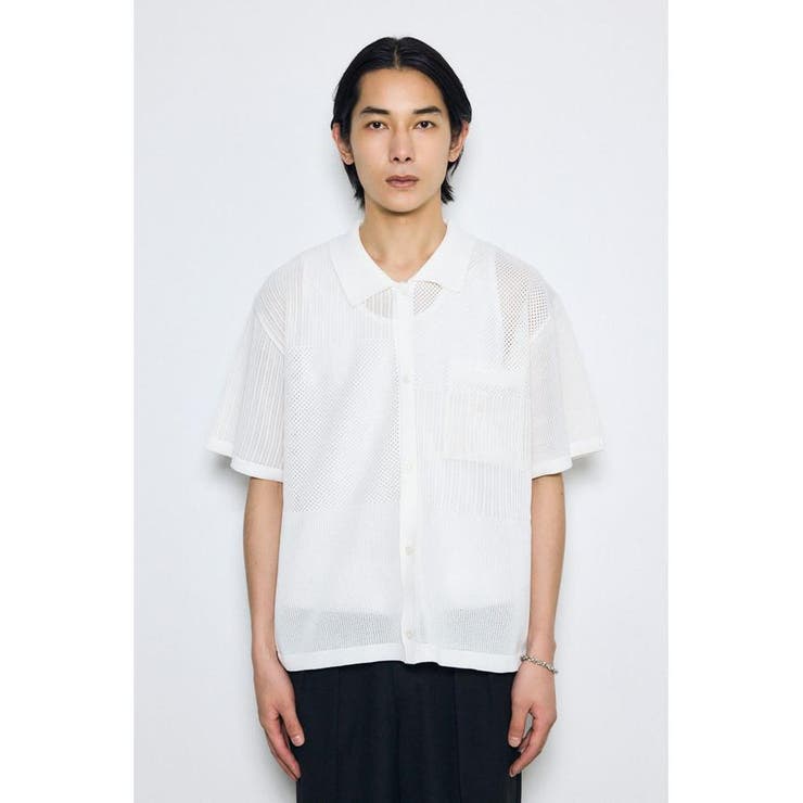 編地切替ニットシャツ | AZUL BY MOUSSY | 詳細画像5 