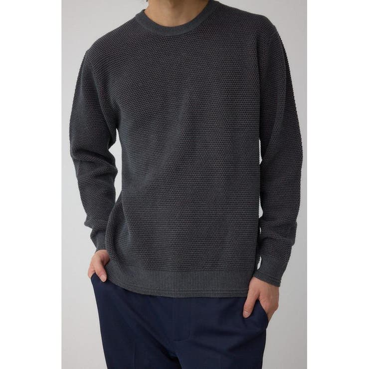 GRY | ハニカムクルーネックニット | AZUL BY MOUSSY