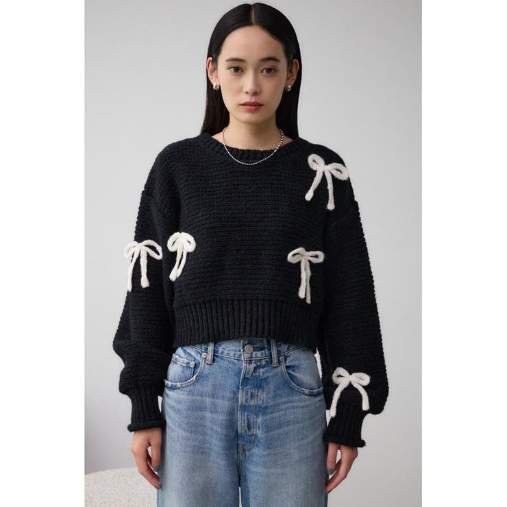 専用❤みかん♥もっちりニット★ひんやり冷感タオル♥リボン リボンモチーフニット[品番：AZLW0022931]｜AZUL BY MOUSSY