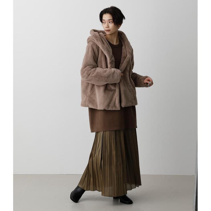 FLUFFY HOODIE SHORT COAT | AZUL BY MOUSSY | 詳細画像24 