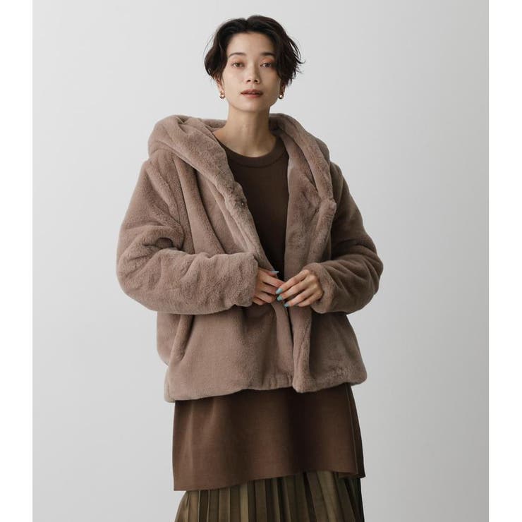 FLUFFY HOODIE SHORT COAT | AZUL BY MOUSSY | 詳細画像21 