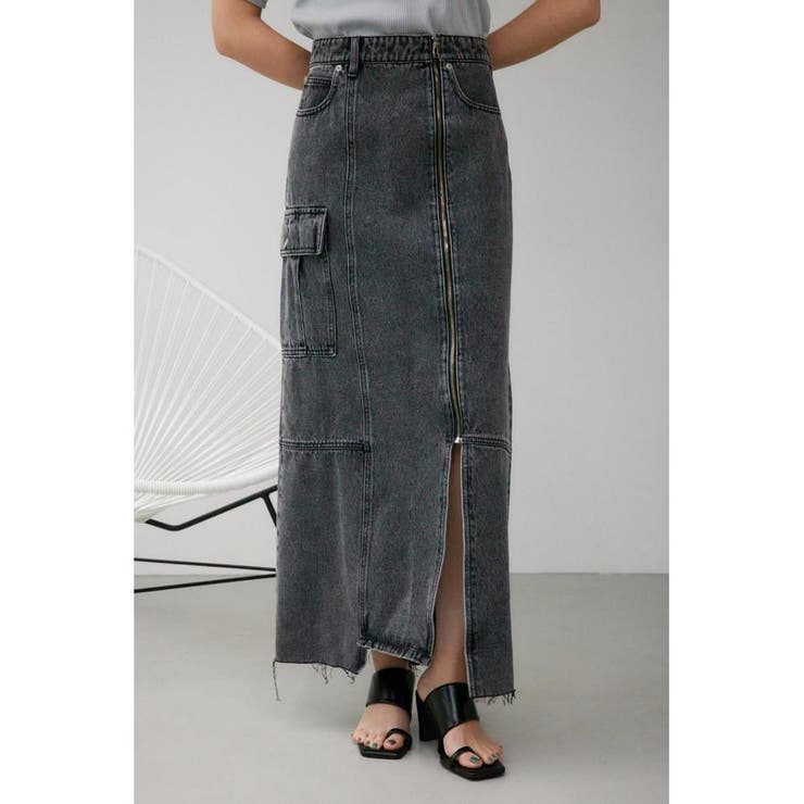 ケミカルウォッシュロングカーゴスカート | AZUL BY MOUSSY | 詳細画像2 