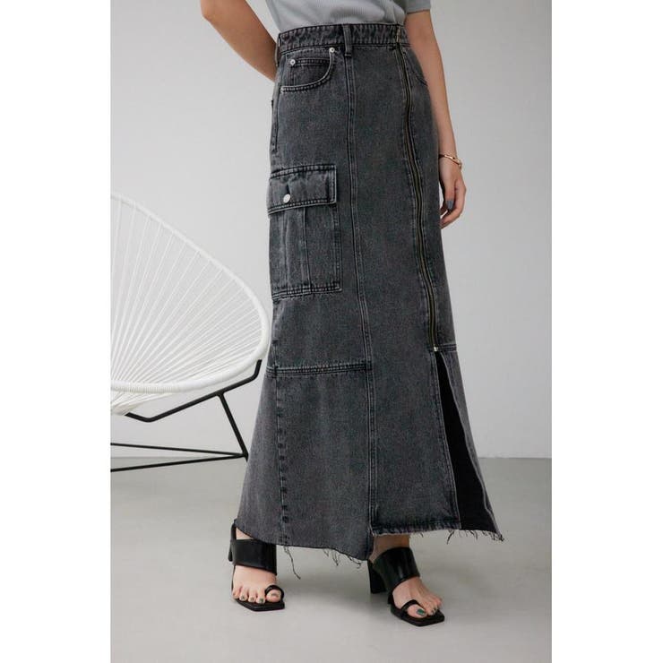 ケミカルウォッシュロングカーゴスカート | AZUL BY MOUSSY | 詳細画像1 