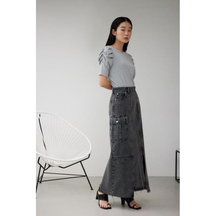 ケミカルウォッシュロングカーゴスカート | AZUL BY MOUSSY | 詳細画像3 