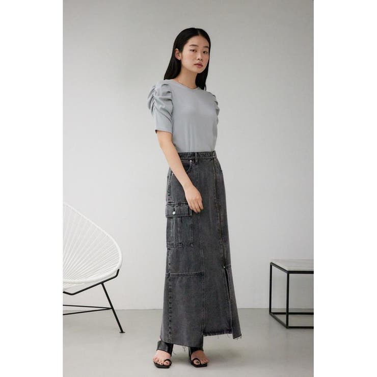 ケミカルウォッシュロングカーゴスカート | AZUL BY MOUSSY | 詳細画像4 