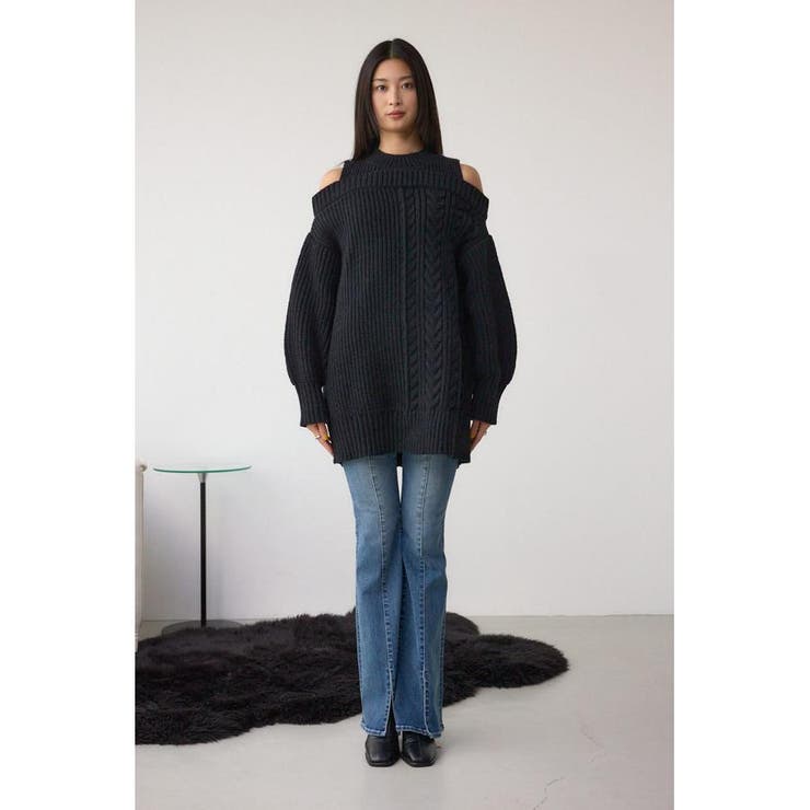 オープンショルダーケーブルニット | AZUL BY MOUSSY | 詳細画像25 