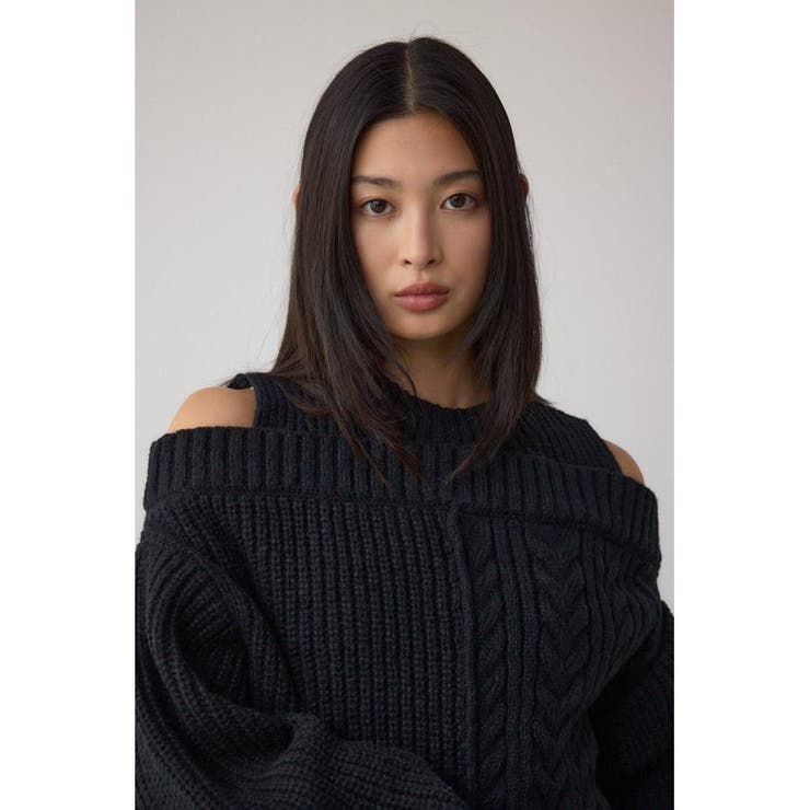 オープンショルダーケーブルニット | AZUL BY MOUSSY | 詳細画像15 