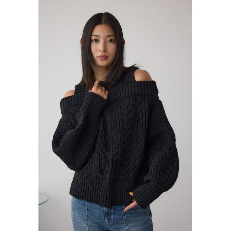 オープンショルダーケーブルニット | AZUL BY MOUSSY | 詳細画像16 