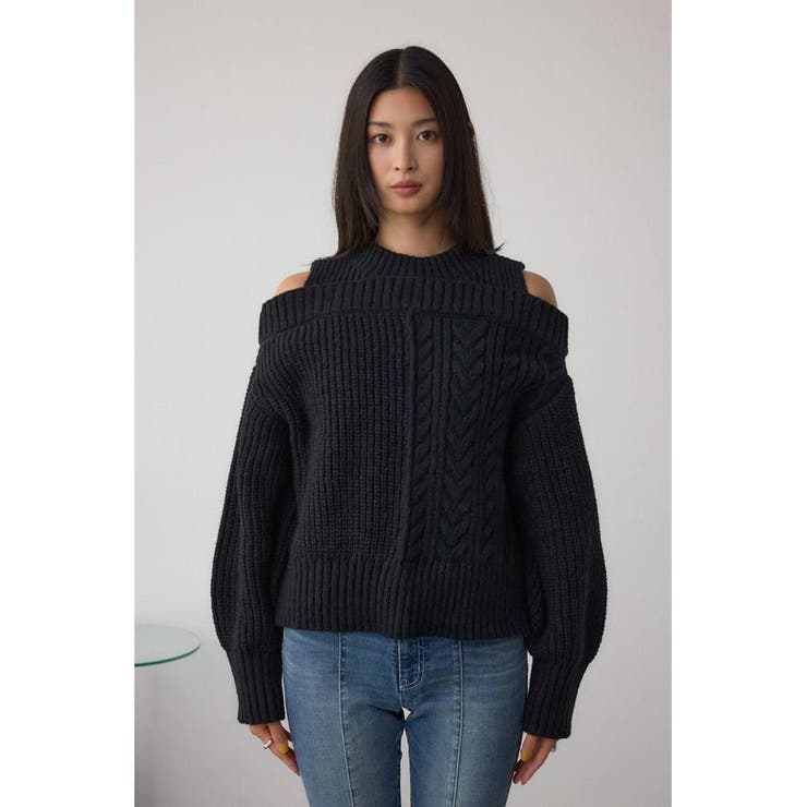 オープンショルダーケーブルニット | AZUL BY MOUSSY | 詳細画像18 