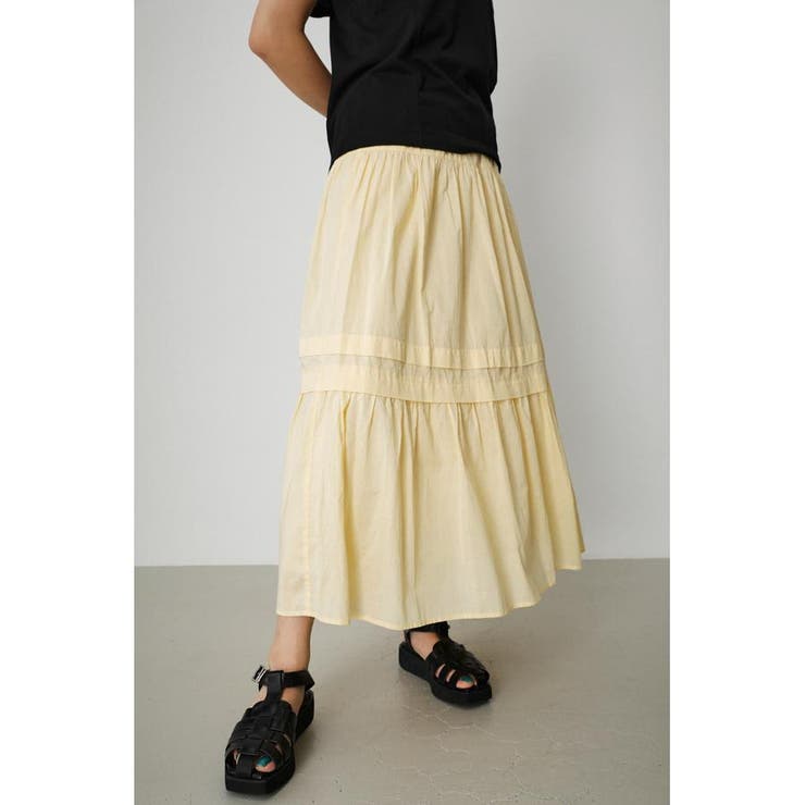 L/YEL1 | COTTON TIERED SKIRT | AZUL BY MOUSSY