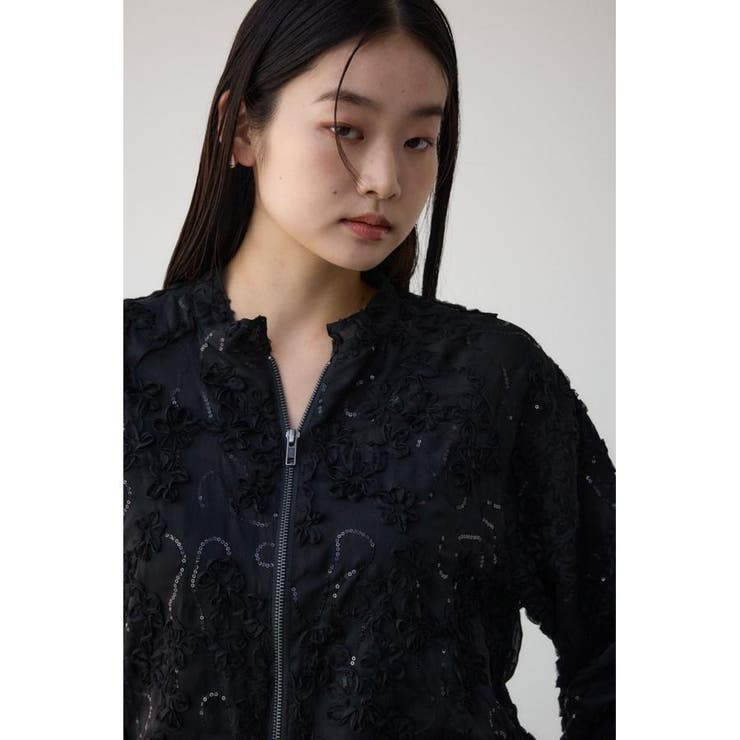 BLK | クラフトシアーレースブルゾン | AZUL BY MOUSSY