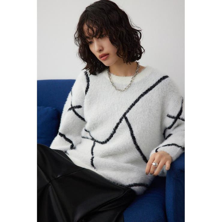 IVOY3 | ニュアンスライン柄ニット | AZUL BY MOUSSY