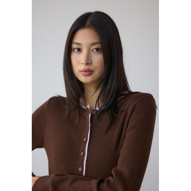 格上げ ヘンリーネックデザインニットトップス | AZUL BY MOUSSY | 詳細画像11 