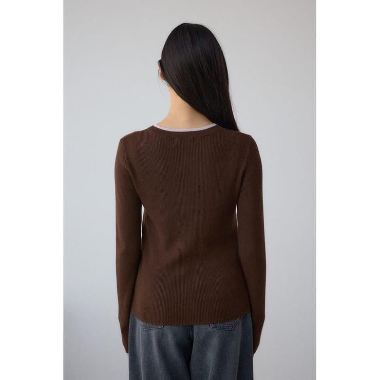 格上げ ヘンリーネックデザインニットトップス | AZUL BY MOUSSY | 詳細画像16 