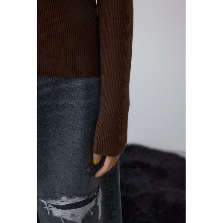 格上げ ヘンリーネックデザインニットトップス | AZUL BY MOUSSY | 詳細画像19 