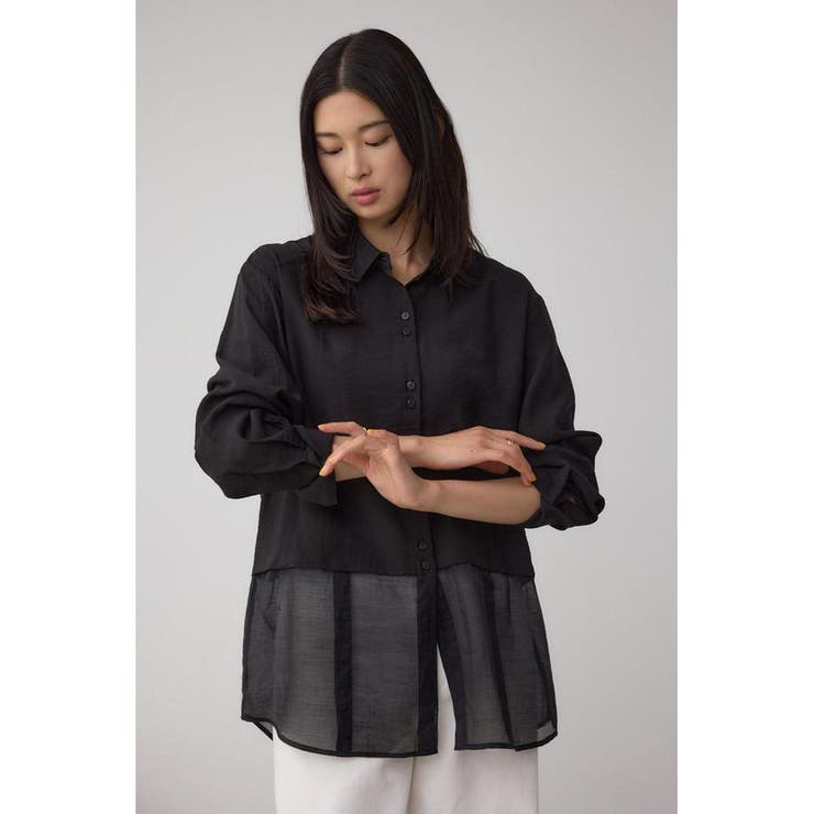 C/T冷感 切替シアーデザインシャツ | AZUL BY MOUSSY | 詳細画像14 