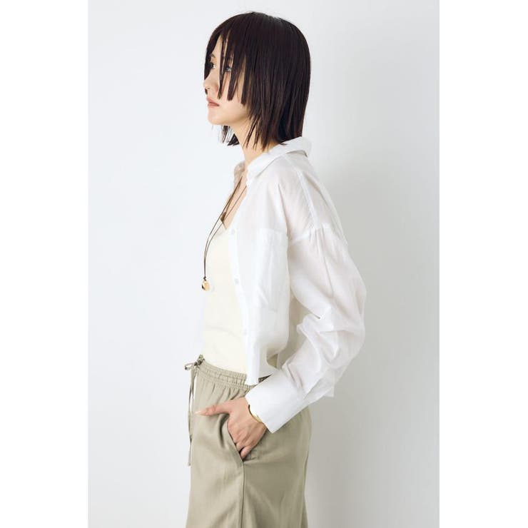 シアーコットンレギュラーシャツ | AZUL BY MOUSSY | 詳細画像4 
