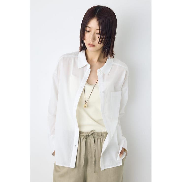 シアーコットンレギュラーシャツ | AZUL BY MOUSSY | 詳細画像9 