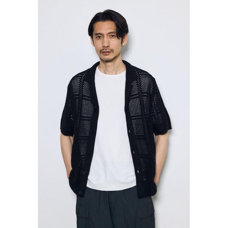スクエアパターンニットメッシュシャツ | AZUL BY MOUSSY | 詳細画像12 