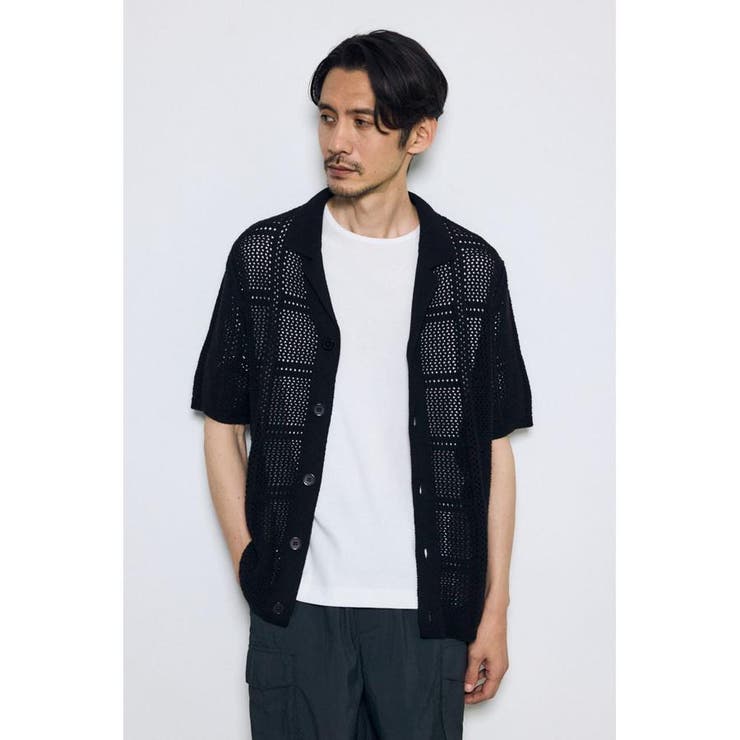 スクエアパターンニットメッシュシャツ | AZUL BY MOUSSY | 詳細画像13 