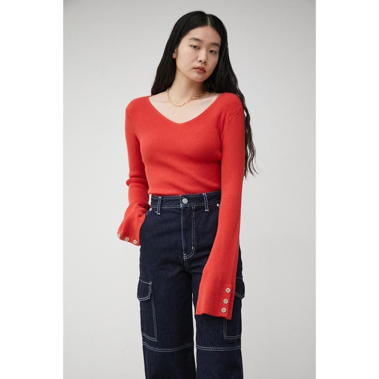 2WAY SLEEVE BUTTON RIB KNIT | AZUL BY MOUSSY | 詳細画像38 