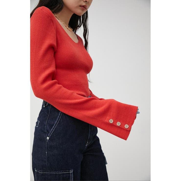 2WAY SLEEVE BUTTON RIB KNIT | AZUL BY MOUSSY | 詳細画像39 