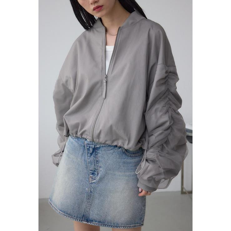 GRY | チュールドッキングブルゾン | AZUL BY MOUSSY