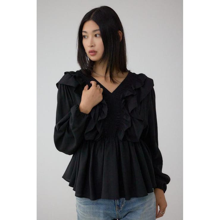 ラッフルショルダー長袖ブラウス | AZUL BY MOUSSY | 詳細画像17 