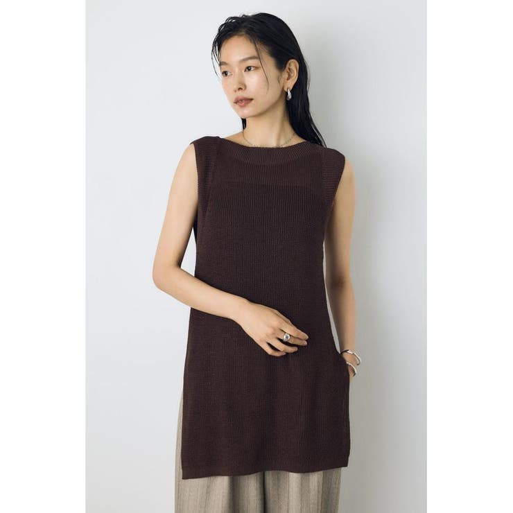 リネンライク畔編みノースリーブニットトップス | AZUL BY MOUSSY | 詳細画像21 
