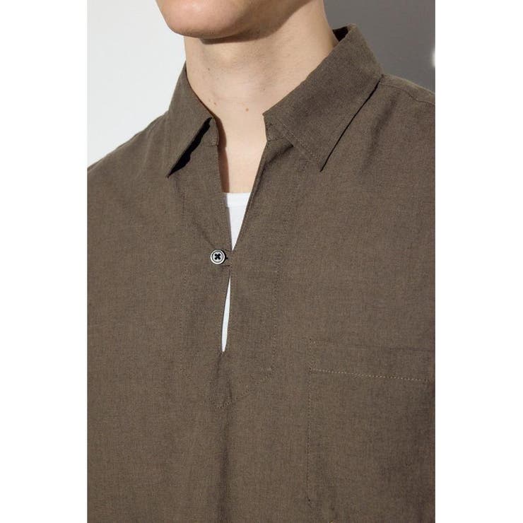 フレンチリネンCOOLMAXスキッパーシャツ | AZUL BY MOUSSY | 詳細画像30 