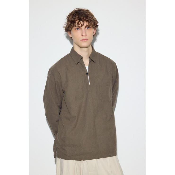 フレンチリネンCOOLMAXスキッパーシャツ | AZUL BY MOUSSY | 詳細画像25 