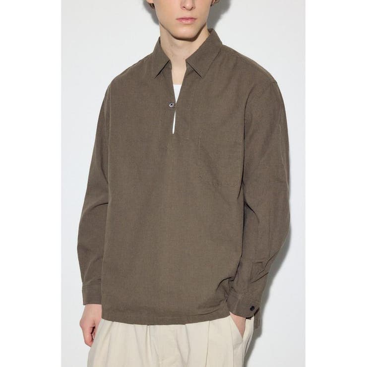 KHA | フレンチリネンCOOLMAXスキッパーシャツ | AZUL BY MOUSSY