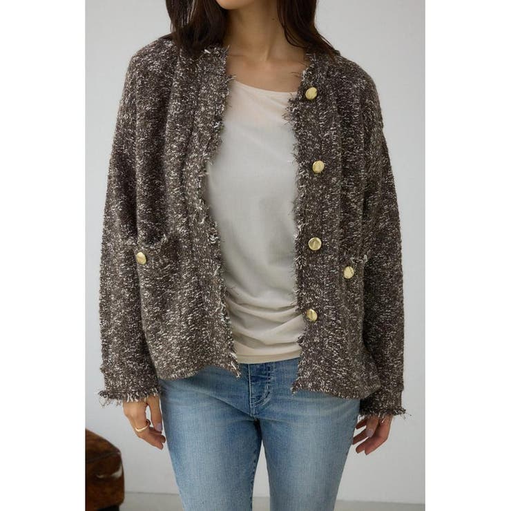 ツイードライクニットカーディガン | AZUL BY MOUSSY | 詳細画像34 