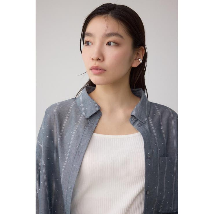 ラインストーンシャツ[品番：AZLW0023370]｜AZUL BY MOUSSY
