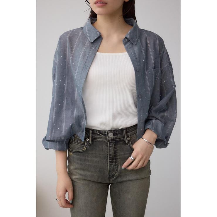 Stripe | ラインストーンシャツ | AZUL BY MOUSSY