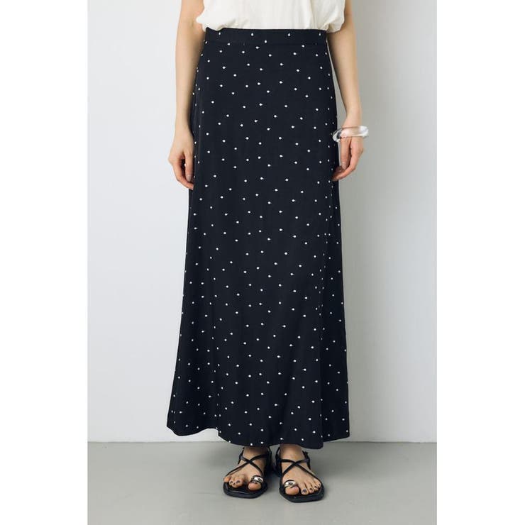 柄BLK5 | ドット刺繍ナロースカート | AZUL BY MOUSSY
