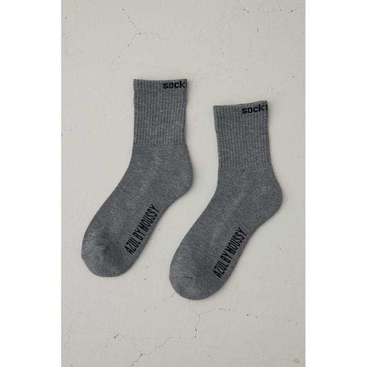 GRY | ロゴジャガードミドルソックス | AZUL BY MOUSSY