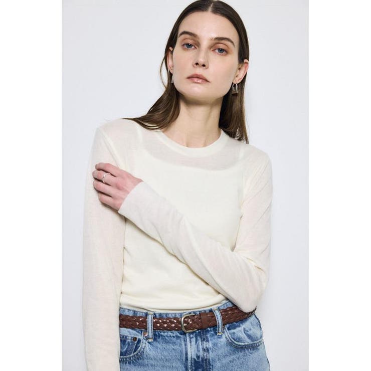 O/WHT1 | シアー素材ロングTシャツ | AZUL BY MOUSSY